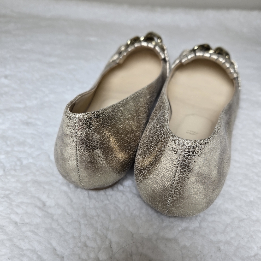 Alesýa Gold Loafers Flats Chain Metallic Womens Size 40 EU (9.5 US) - Picture 4 of 5